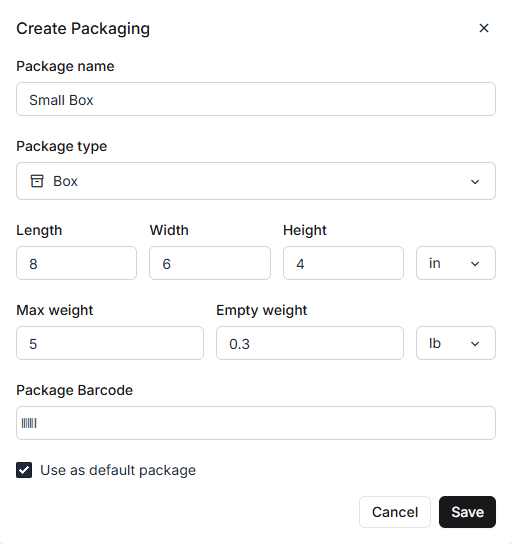 Creating a package type