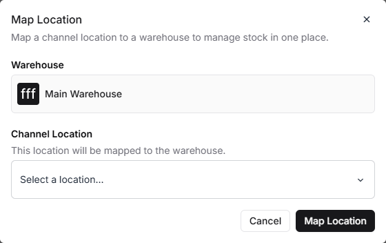 The Map Location dialog