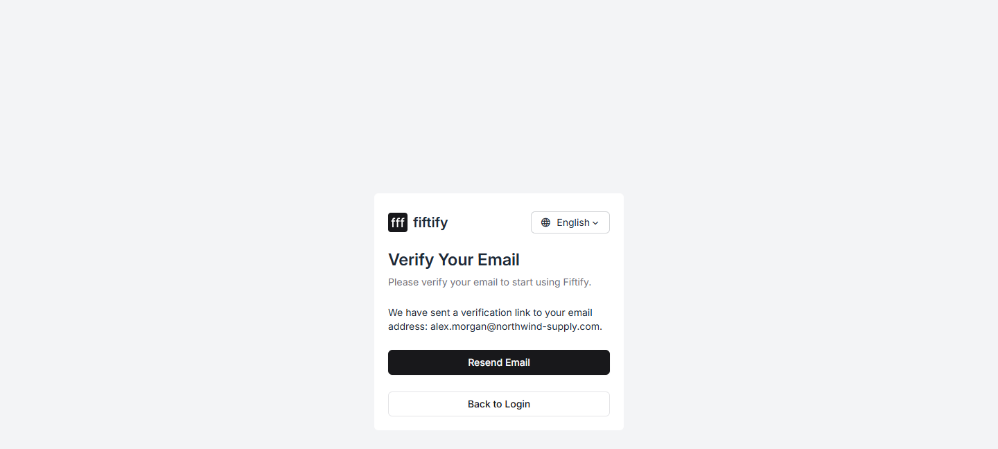 The verify-your-email screen
